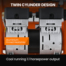 UNIMAC 16L Twin Tank Air Compressor, 116PSI Portable Silent Oil-Free Electric, for Airtools Tyre Inflation