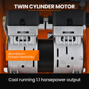 UNIMAC 20L Twin Tank Air Compressor, 116PSI Portable Silent Oil-Free Electric, for Airtools Tyre Inflation