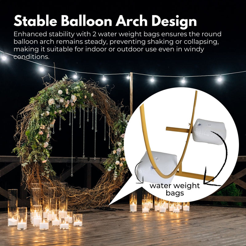 1.8 M Round Balloon Arch Kit(Gold)