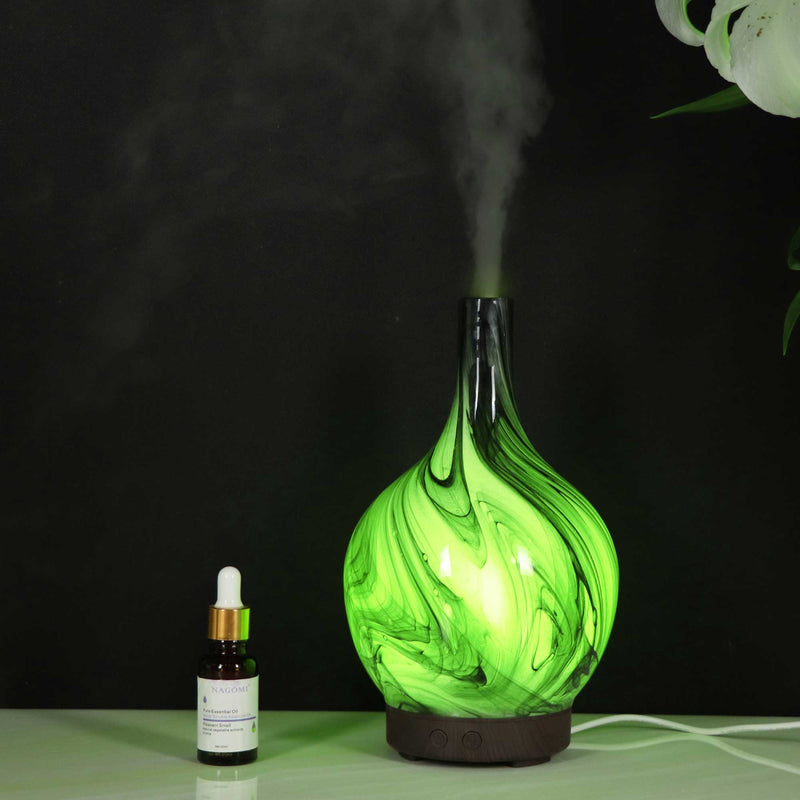 Essential Oil Aroma Diffuser - 100ml Glass Marble Aromatherapy Mist Humidifier