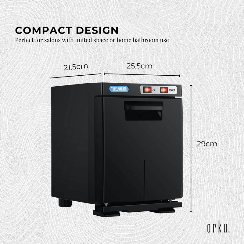 5L Black Electric Hand Towel Warmer Mini UV Steriliser Cabinet Hot Heater Sanitiser