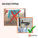 Tooleroo Clothes Drying Rack Tri-Fold Wall-Mount Space-Saving Laundry Hanger