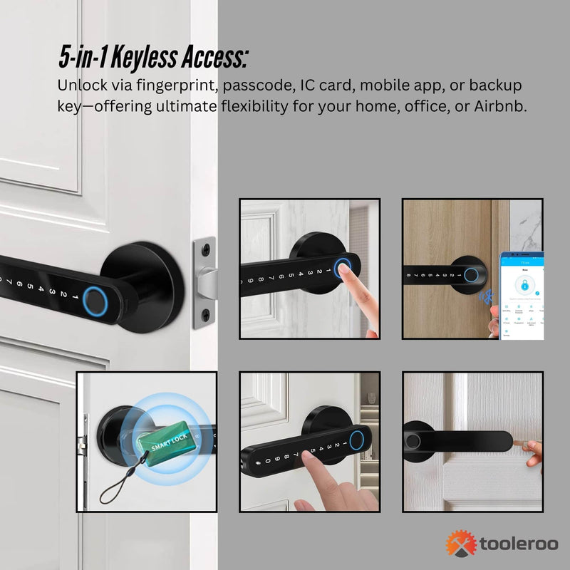 Digital Smart Door Lock Handle - 5in1 Keypad Home Entry Security System