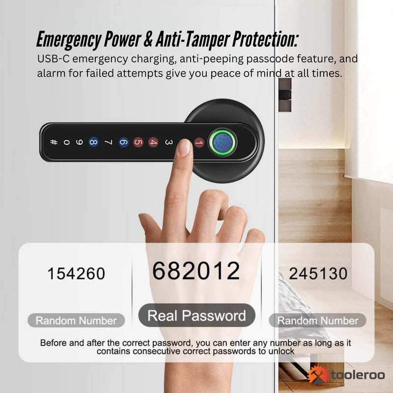 Digital Smart Door Lock Handle - 5in1 Keypad Home Entry Security System