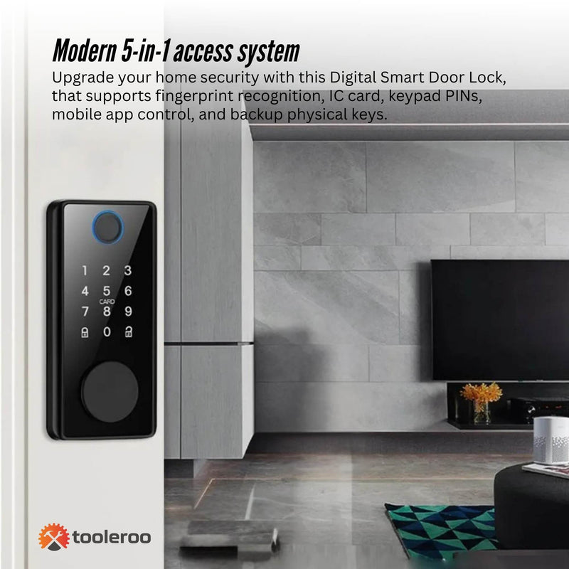 Digital Smart Door Lock Keypad - 5-in-1  Home Entry Security System