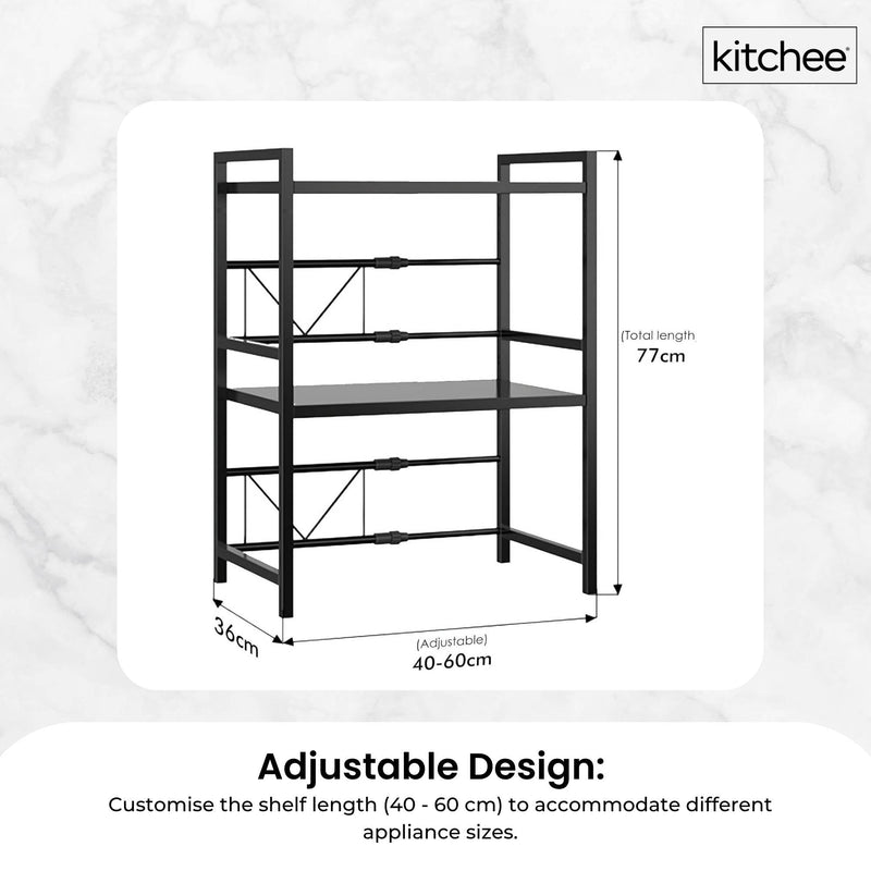 Microwave Double Shelf - Expanding Storage Rack Kitchen Organiser Stand