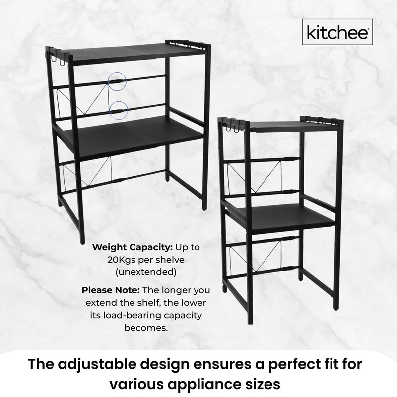 Microwave Double Shelf - Expanding Storage Rack Kitchen Organiser Stand