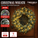 National Tree Company 61cm  Pre Lit Snowy Stamford Spruce Battery Operated Christmas Wreath w/LED Lights & Timer