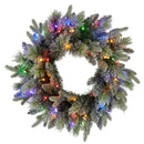 National Tree Company 61cm  Pre Lit Snowy Stamford Spruce Battery Operated Christmas Wreath w/LED Lights & Timer