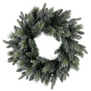 National Tree Company 61cm  Pre Lit Snowy Stamford Spruce Battery Operated Christmas Wreath w/LED Lights & Timer