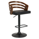 Bentwood Walnut Barstool Leather Seat And Metal Base