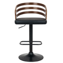 Bentwood Walnut Barstool Leather Seat And Metal Base