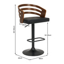 Bentwood Walnut Barstool Leather Seat And Metal Base