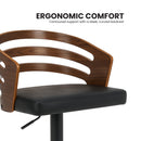 Bentwood Walnut Barstool Leather Seat And Metal Base