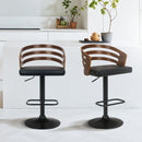 Bentwood Walnut Barstool Leather Seat And Metal Base