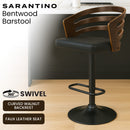 Bentwood Walnut Barstool Leather Seat And Metal Base