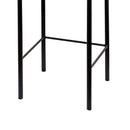 Cedric Bar Stool W/ High-density Foam Upholstered In PU Leather Sturdy Iron Frame In Black And Beige