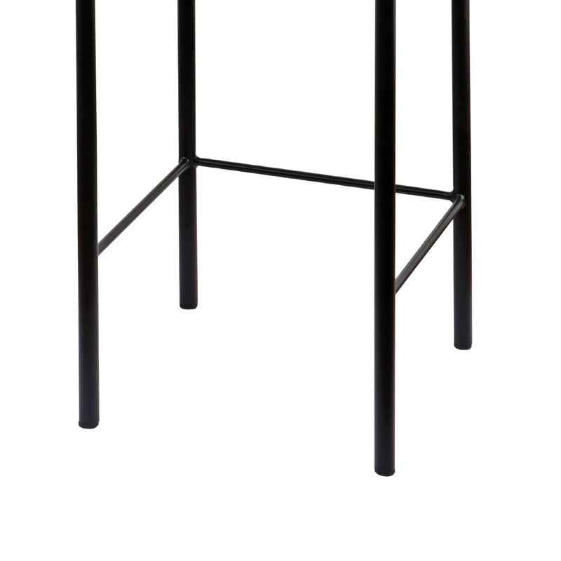 Cedric Bar Stool W/ High-density Foam Upholstered In PU Leather Sturdy Iron Frame In Black And Beige
