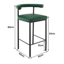 Cedric Bar Stool W/ High-density Foam Upholstered In Pu Leather Sturdy Iron Frame Green