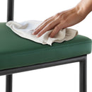 Cedric Bar Stool W/ High-density Foam Upholstered In Pu Leather Sturdy Iron Frame Green