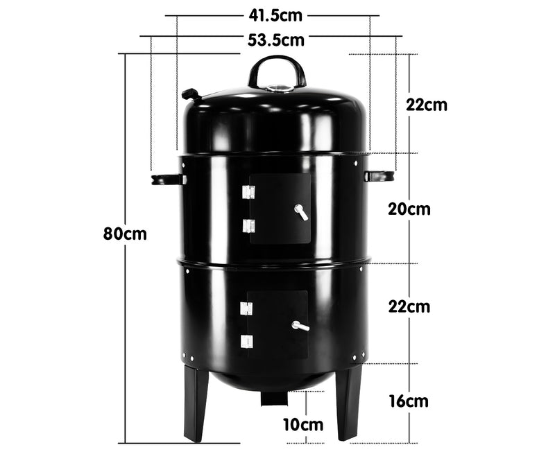 3-in-1 Charcoal BBQ Smoker