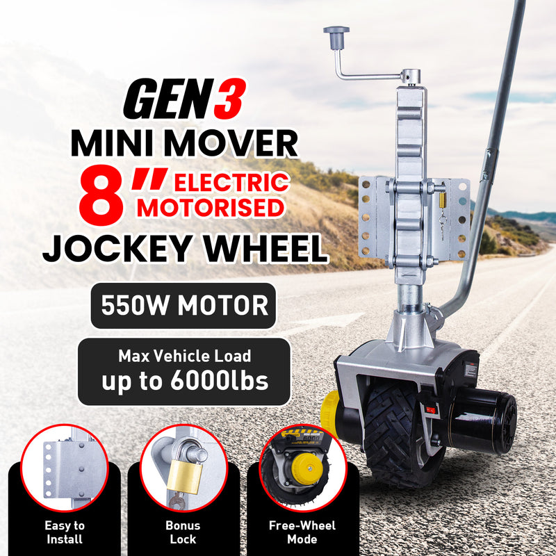 Mini Mover 12v 550w Gen3 Electric Motorised Jockey Wheel