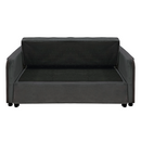 Sarantino Quincy 2-Seater Velvet Sofa Bed in Dark Grey with Wooden Frame and Tufted Design - Dark Grey