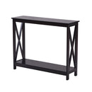 Sarantino Isla X-Frame Console Table in Black