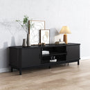 160cm Ribbed Black Entertainment Unit