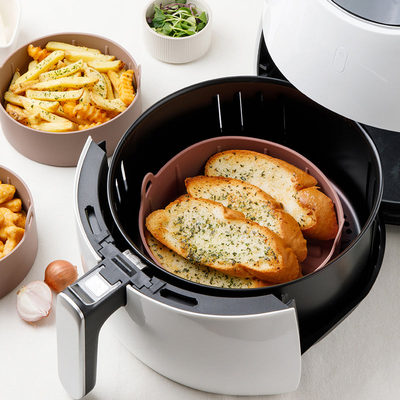 Airfryer Reusable Silicone Pot Extra Large Brown Nonstick Nontoxic