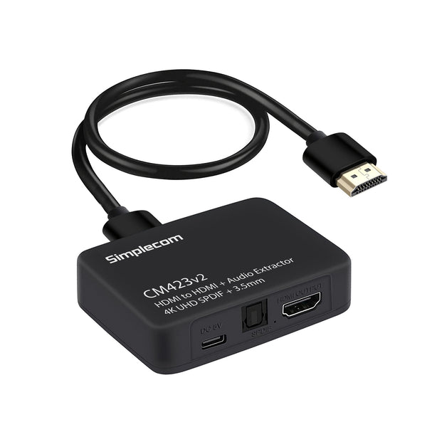 Simplecom CM423v2 HDMI Audio Extractor 4K HDMI to HDMI and Optical SPDIF + 3.5mm Stereo