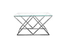 Alsea Console Table Silver Base - Clear Glass