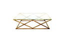 Alsea Coffee Table Gold Base - Clear Glass