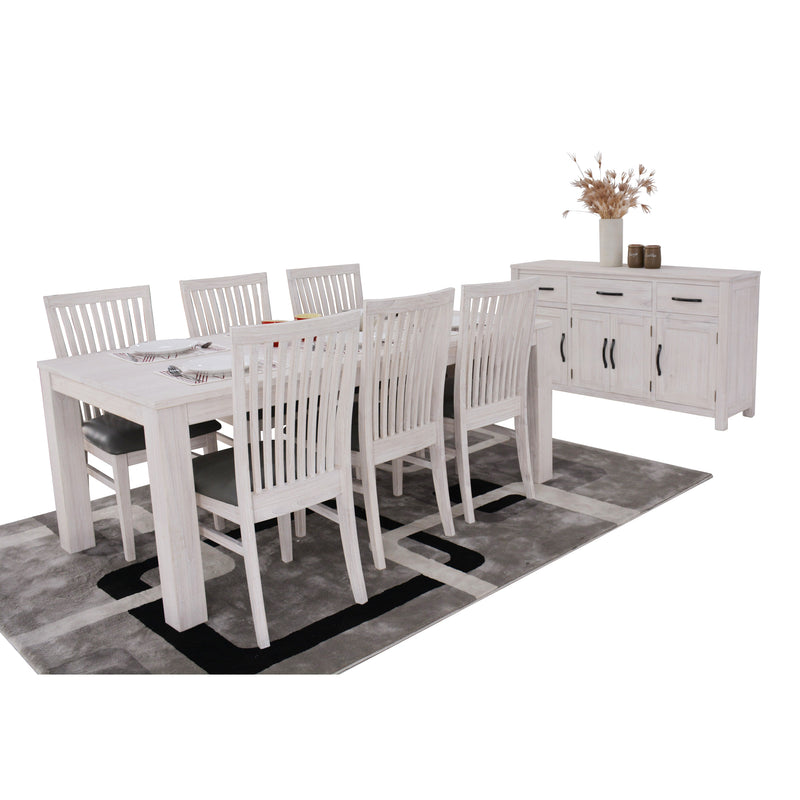 Foxglove Dining Table 225cm Solid Mt Ash Wood Home Dinner Furniture - White