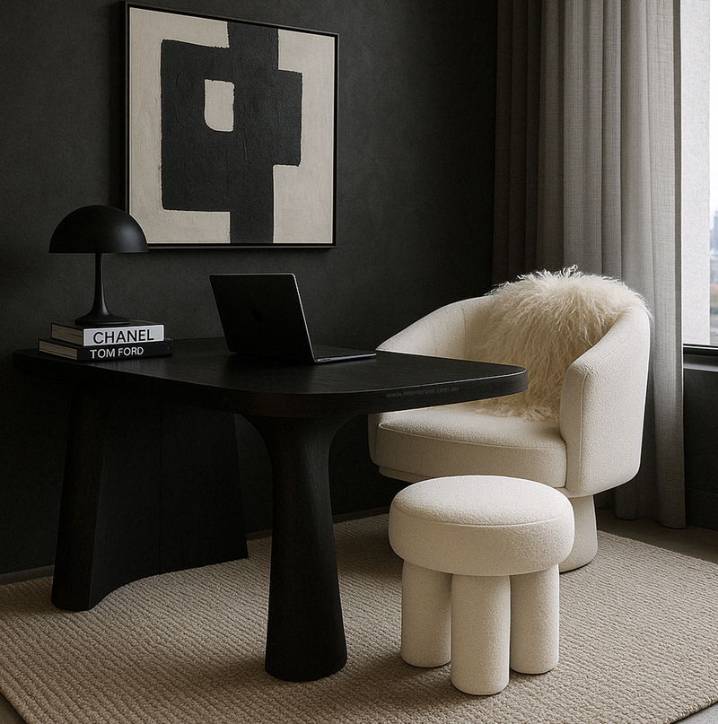 Swivel Armchair – Chenille Pearl White