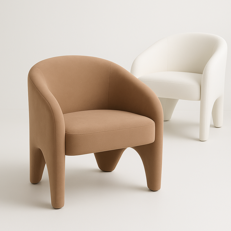 Sculptural Accent Chair – Velvet Chocolate