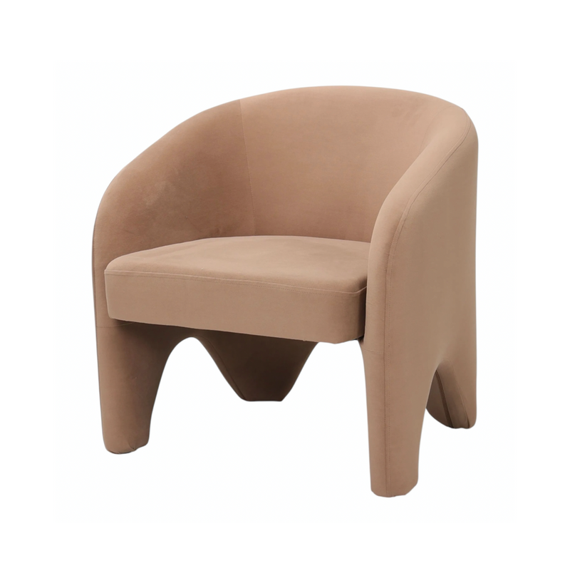 Sculptural Accent Chair – Velvet Chocolate