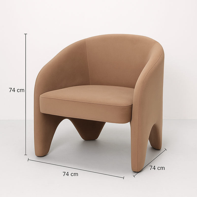 Sculptural Accent Chair – Velvet Chocolate