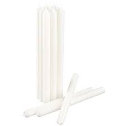 10 pack white wax 20cm taper church house vigil candleabra candle 2CM WIDE