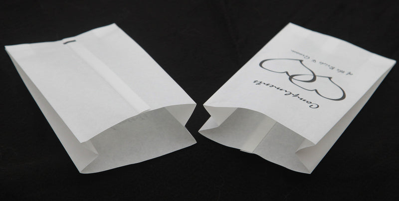100 Pack Wedding Cake Bags Greaseproof Wax Paper Slice Take Home Favour Heart n Message