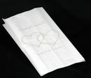 50 Pack Wedding Cake Bags Greaseproof Wax Paper Slice Take Home Favour Silver Heart n Message