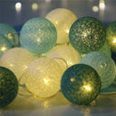 50 Ball Green Mix LONG 5m String Light Battery Box 5cm Cotton Ball  Christmas Birthday Garden Special Occasion Decoration