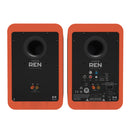 Kanto REN 200W Powered Bookshelf Speakers with HDMI ARC, USB-C, and Bluetooth 5.3 - Matte Orange, Pair