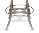 Industrial Height Adjustable Swivel Bar Stool with Oak Wood Top - Grey Finish