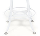 Hamptons Style White Bar Stool Chair Height Adjustable and Swivel with Natural Wood Top
