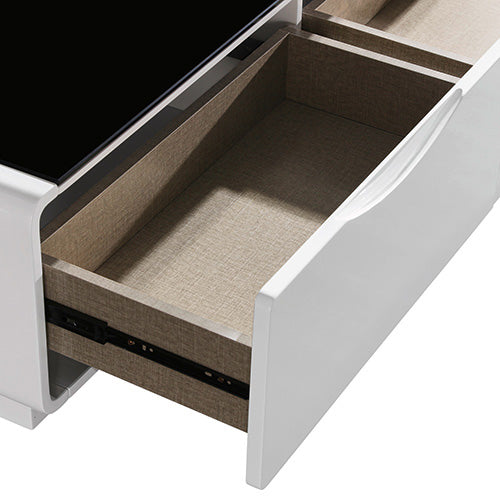 Coffee Table High Gloss Finish MDF Black & White Colour with 2 Drawers Storage