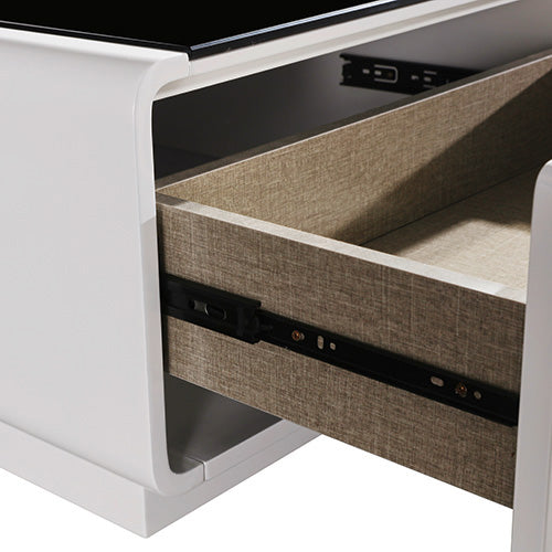 Coffee Table High Gloss Finish MDF Black & White Colour with 2 Drawers Storage