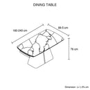 Dining Table MDF Ceramic Glass Table Top Extendable Decorative Stripe