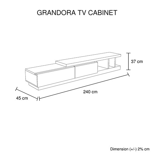 TV Cabinet with 2 Storage Drawers With High Glossy Assembled Entertainment Unit in White Ash colour