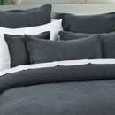 Bianca Hallston Charcoal Pre-Washed Cotton Quilt Cover Set King